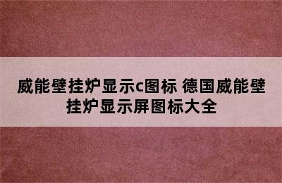 威能壁挂炉显示c图标 德国威能壁挂炉显示屏图标大全